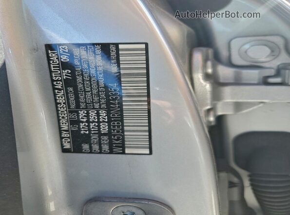 W1K5J5EB1RN443354 2024 MERCEDES-BENZ CLA-CLASS Серебряный Вид наклейки с VIN-кодом