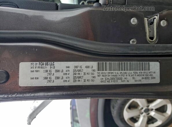 3C4NJDBB5KT599282 2019 JEEP COMPASS Gray Vista de la etiqueta del VIN