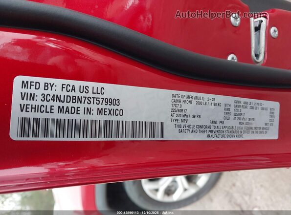 3C4NJDBN7ST579903 2025 JEEP COMPASS Красный Вид подкапотного пространства