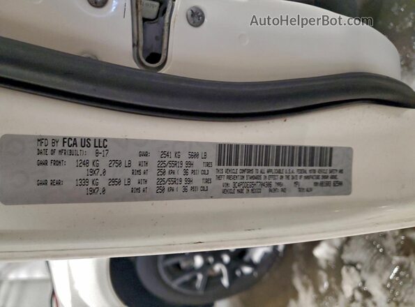 3C4PDDEG5HT704306 2017 DODGE JOURNEY Белый Вид наклейки с VIN-кодом