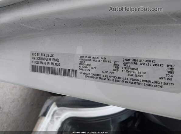 3C6LRVDG9RE126036 2024 RAM PROMASTER 2500 Белый Вид подкапотного пространства