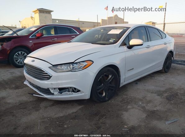3FA6P0LU2JR209140 2018 FORD FUSION HYBRID White წინა მარცხენა ხედი სამი მეოთხედიდან