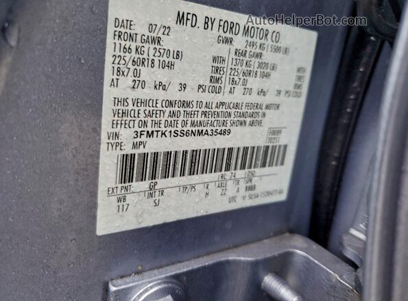 3FMTK1SS6NMA35489 2022 FORD MUSTANG Синий Вид подкапотного пространства