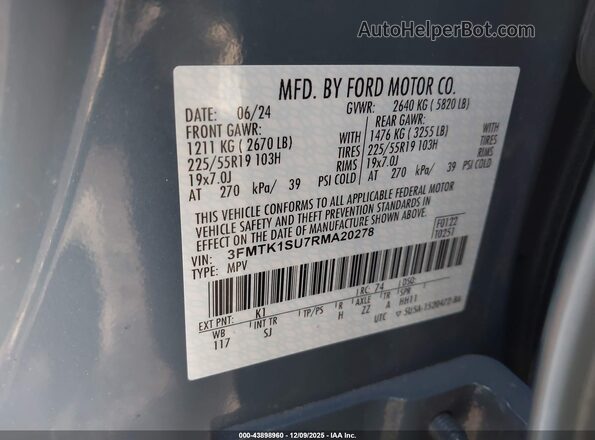 3FMTK1SU7RMA20278 2024 FORD MUSTANG MACH-E Синий Вид подкапотного пространства