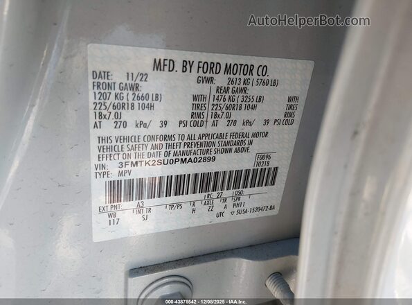 3FMTK2SU0PMA02899 2023 FORD MUSTANG MACH-E Серый Вид подкапотного пространства