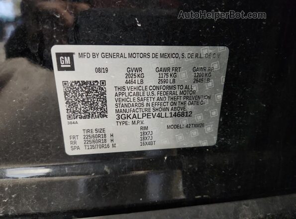 3GKALPEV4LL146812 2020 GMC TERRAIN Black სალონის 360-გრადუსიანი ხედი