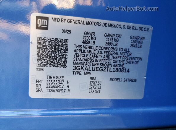 3GKALUEG2TL180814 2026 GMC TERRAIN Blue Widok komory silnika