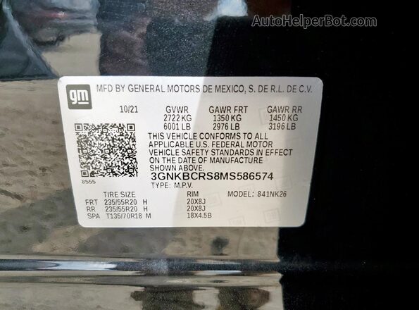 3GNKBCRS8MS586574 2021 CHEVROLET BLAZER Black Engine compartment view