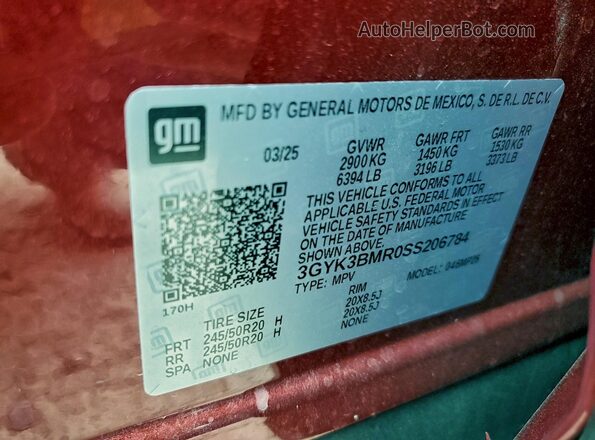 3GYK3BMR0SS206784 2025 CADILLAC OPTIQ Red Widok wnętrza 360 stopni