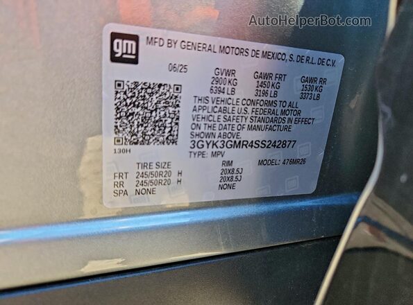 3GYK3GMR4SS242877 2025 CADILLAC OPTIQ Серебряный Вид подкапотного пространства