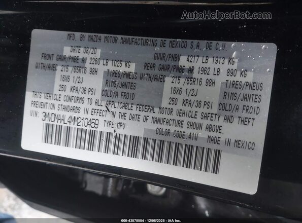 3MVDMAAL4MM210459 2021 MAZDA CX-30 Black Engine compartment view