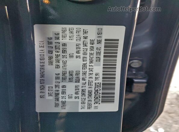 3MVDMBCM3PM578809 2023 MAZDA CX-30 Серый Вид наклейки с VIN-кодом