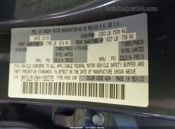 3MYDLBYV6HY168376 2017 TOYOTA YARIS IA Черный Вид подкапотного пространства