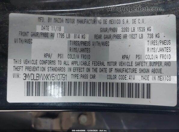 3MYDLBYVXKY510791 2019 TOYOTA YARIS Черный Вид подкапотного пространства