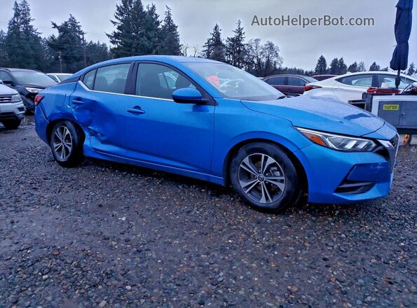 3N1AB8CV1MY305512 2021 NISSAN SENTRA Синий Передняя правая четверть