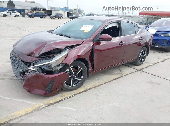 3N1AB8CV9RY376836 2024 NISSAN SENTRA Burgundy წინა მარცხენა ხედი სამი მეოთხედიდან