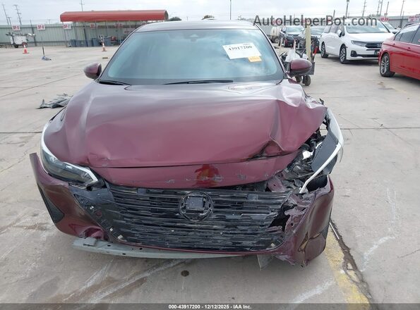 3N1AB8CV9RY376836 2024 NISSAN SENTRA Burgundy ხელსაწყოთა პანელის ხედი