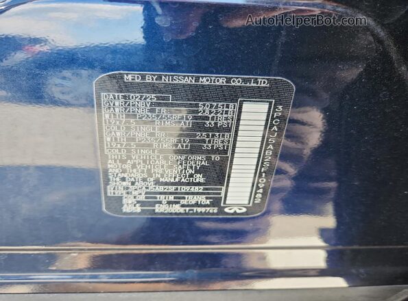 3PCAJ5AB2SF109482 2025 INFINITI QX50 Black Widok wnętrza 360 stopni