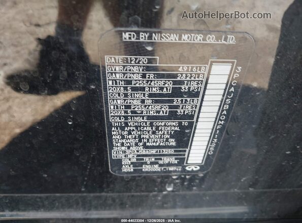 3PCAJ5BA0MF113250 2021 INFINITI QX50 Black Vista del compartimento del motor