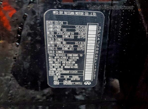 3PCAJ5BB6RF112121 2024 INFINITI QX50 Black Widok naklejki z numerem VIN