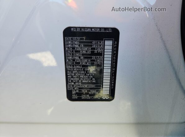 3PCAJ5CA7MF122882 2021 INFINITI QX50 Белый Вид подкапотного пространства