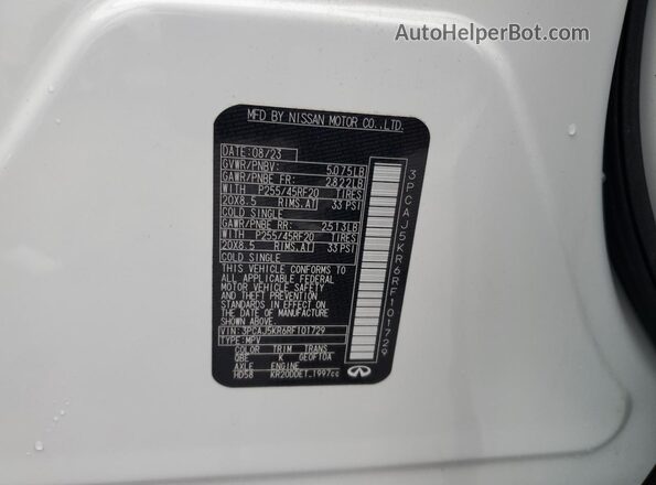 3PCAJ5KR6RF101729 2024 INFINITI QX55 Белый Панорамный вид салона 360°