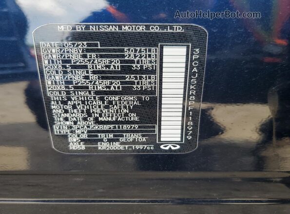 3PCAJ5KR8PF118979 2023 INFINITI QX55 Синий Вид подкапотного пространства