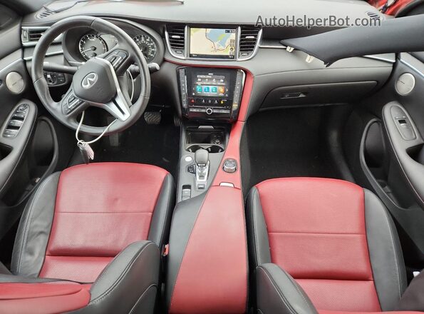 3PCAJ5LR3PF101554 2023 INFINITI QX55 Red Vista del salpicadero