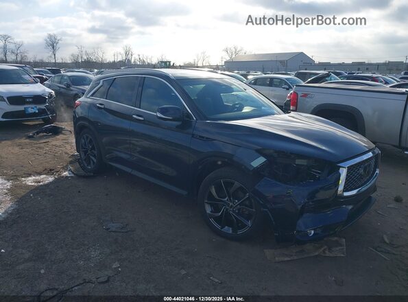 3PCAJ5M33KF119880 2019 INFINITI QX50 Dark Blue Передняя правая четверть