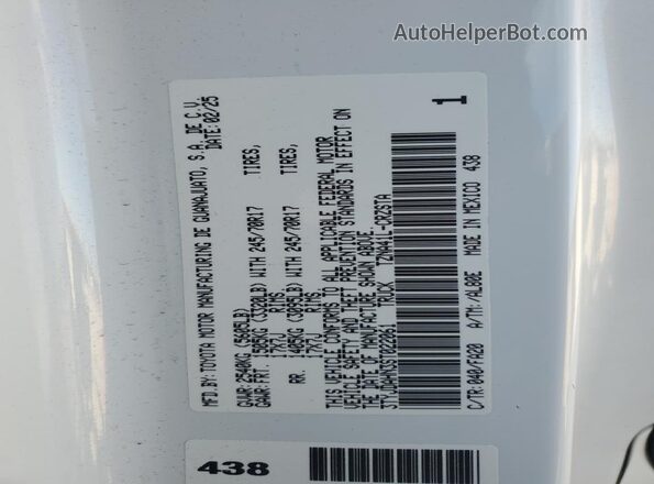 3TYJDAHN3ST022061 2025 TOYOTA TACOMA White Vista del compartimento del motor