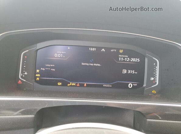3VV2B7AX0MM001905 2021 VOLKSWAGEN TIGUAN Gray Вид щитка приладів