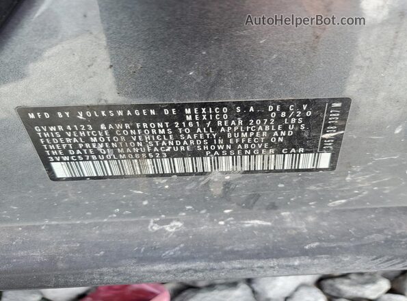 3VWC57BU0LM088523 2020 VOLKSWAGEN JETTA Серый Вид наклейки с VIN-кодом