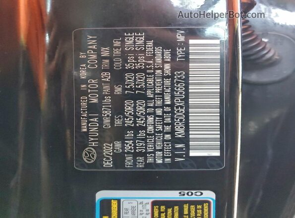 KM8R5DGEXPU566733 2023 HYUNDAI PALISADE Черный Панорамный вид салона 360°