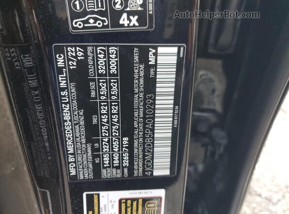 4JGDM2DB5PA010293 2023 MERCEDES-BENZ EQS Black 360 interior view