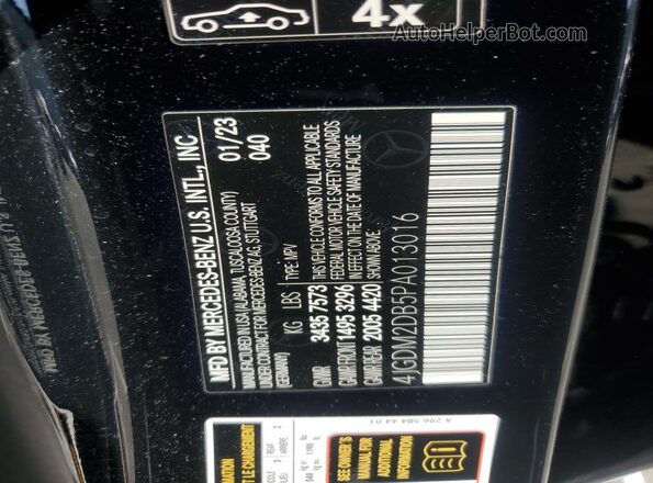 4JGDM2DB5PA013016 2023 MERCEDES-BENZ EQS Black Вид наклейки з VIN-кодом