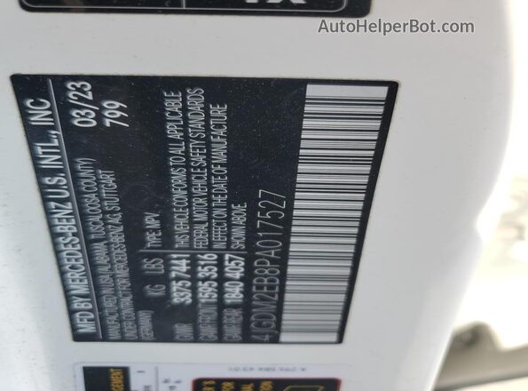4JGDM2EB8PA017527 2023 MERCEDES-BENZ EQS White 360 interior view