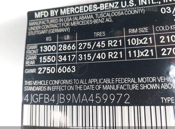 4JGFB4JB9MA459972 2021 MERCEDES-BENZ GLE 350 Black ძრავის განყოფილების ხედი