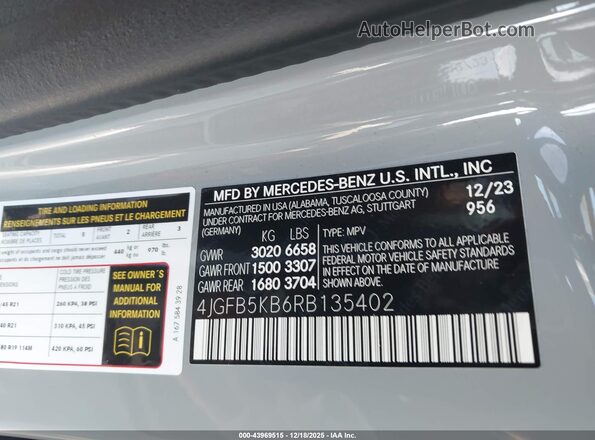 4JGFB5KB6RB135402 2024 MERCEDES-BENZ GLE 450 Silver Widok komory silnika