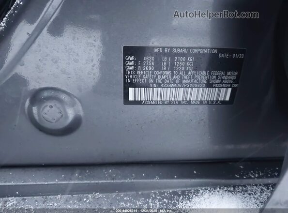 4S3BWAD67P3009623 2023 SUBARU LEGACY Серый Вид подкапотного пространства