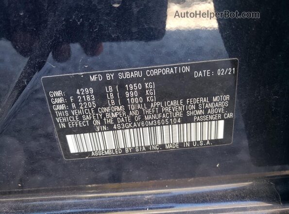 4S3GKAV60M3605104 2021 SUBARU IMPREZA Blue Widok komory silnika