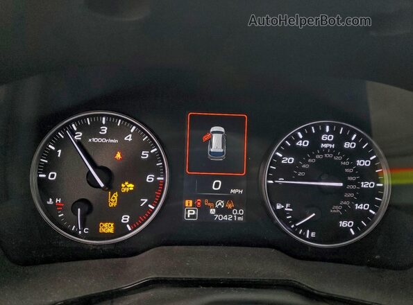 4S4BTAEC8L3158285 2020 SUBARU OUTBACK Черный Вид щитка приборов
