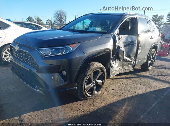 4T3E6RFV2MU010882 2021 TOYOTA RAV4 HYBRID Gray Առջևի ձախ երեք քառորդ տեսարան