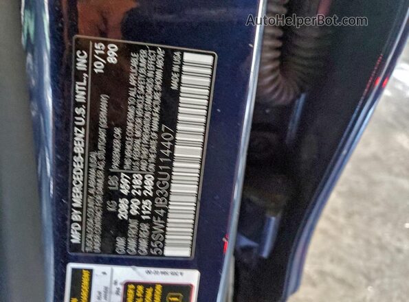 55SWF4JB3GU114407 2016 MERCEDES-BENZ C Blue Вид підкапотного простору