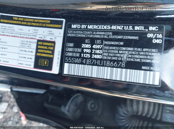 55SWF4JB7HU186678 2017 MERCEDES-BENZ C-CLASS Черный Вид подкапотного пространства