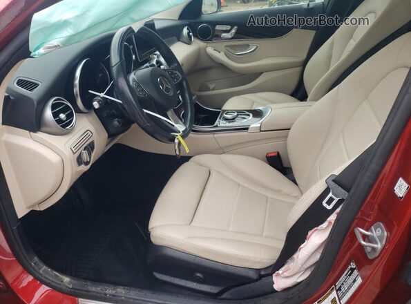 55SWF4KB9HU181495 2017 MERCEDES-BENZ C Red Widok wnętrza z przodu