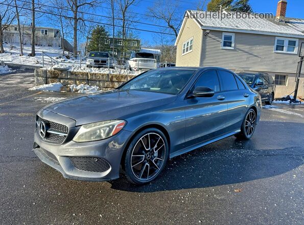55SWF6EB1HU194958 2017 MERCEDES-BENZ C Gray Передня ліва чверть