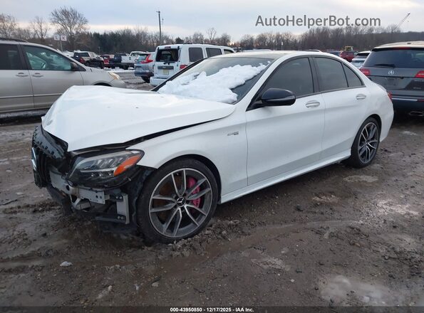 55SWF6EB1KU304740 2019 MERCEDES-BENZ AMG C 43 White წინა მარცხენა ხედი სამი მეოთხედიდან