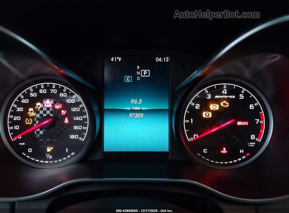 55SWF6EB1KU304740 2019 MERCEDES-BENZ AMG C 43 White უკანა სავარძლების ხედი