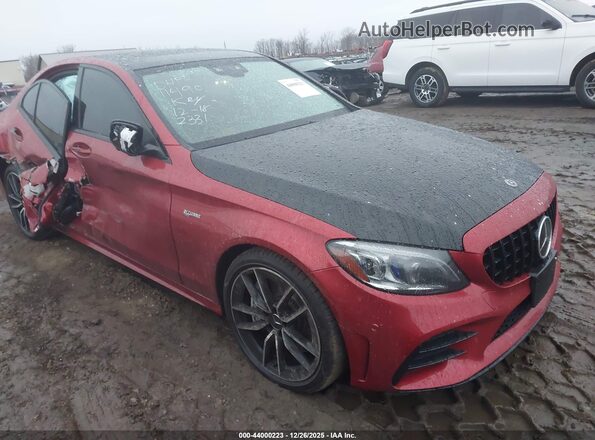55SWF6EBXKU292331 2019 MERCEDES-BENZ AMG C 43 Burgundy უკანა სალონის ხედი