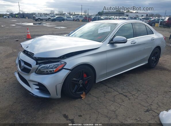 55SWF8DB7KU282904 2019 MERCEDES-BENZ C-CLASS Silver Առջևի ձախ երեք քառորդ տեսարան